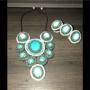 Matching statement necklace and bracelet